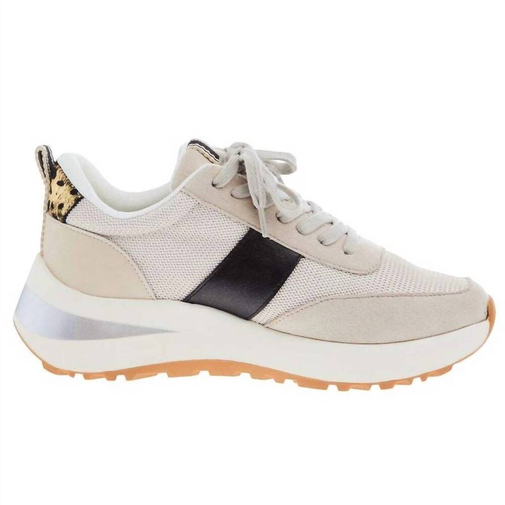 NEW SHU SHOP women's serafina sneakers in gold black hair